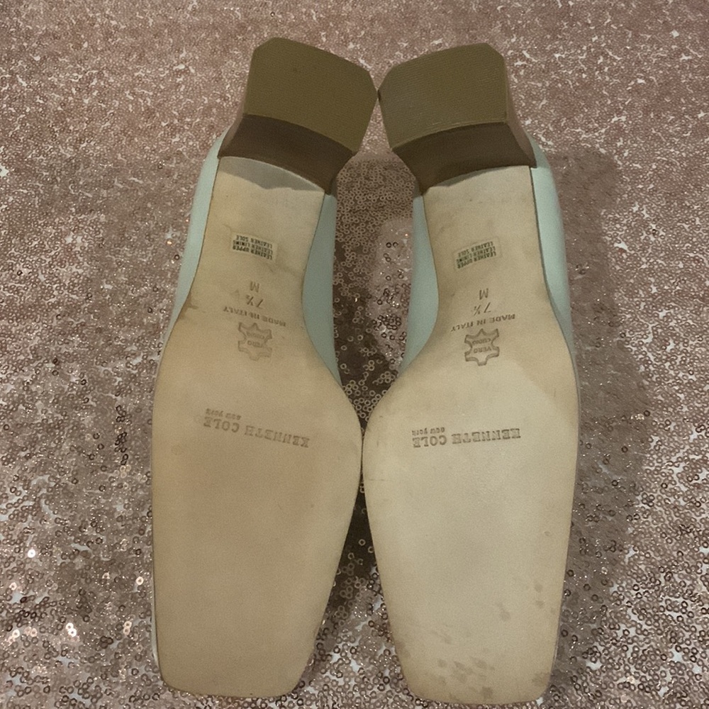 Kenneth Cole New York Square Toe Wooden Block Heel Pumps - Size 7.5 - Picture 7 of 7